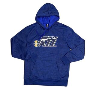 New Men's NBA Utah Jazz Hoodie Sweater Navy NBA Hooded Donovan Mitchell LG‎